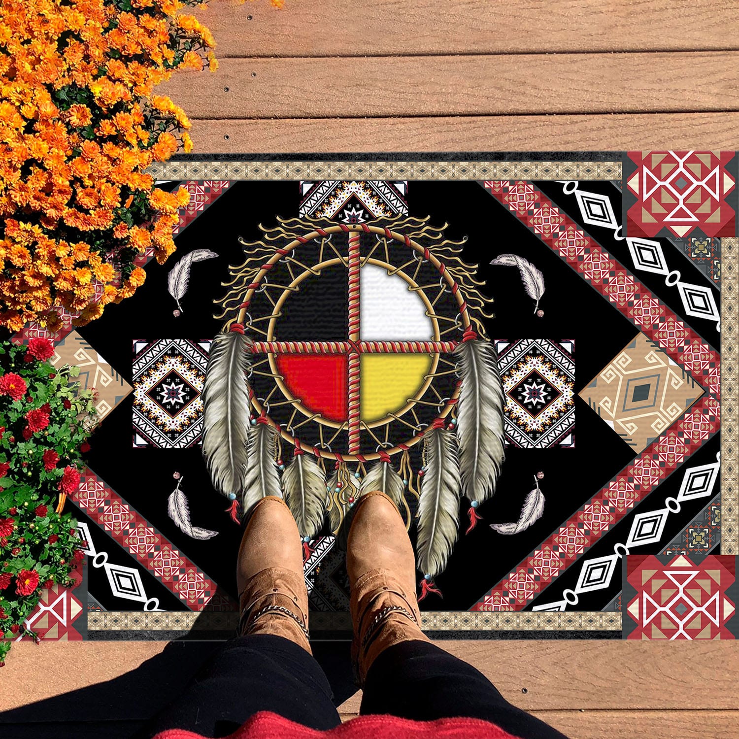 Native American Dreamcatcher Outdoor Indoor Doormat