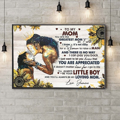 To My Mom You Are Greatest Woman Mother's Day Poster, Canvas