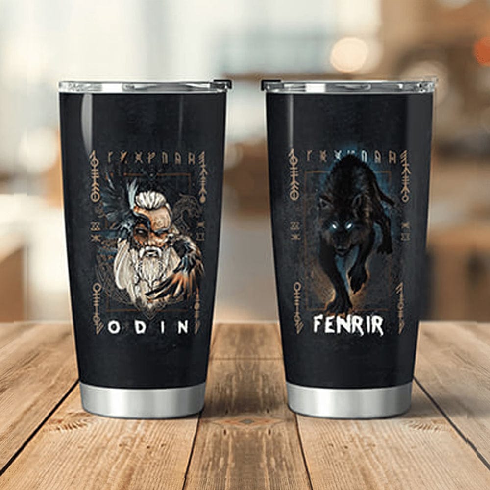 Odin Fenrir Wolf Viking Tumbler