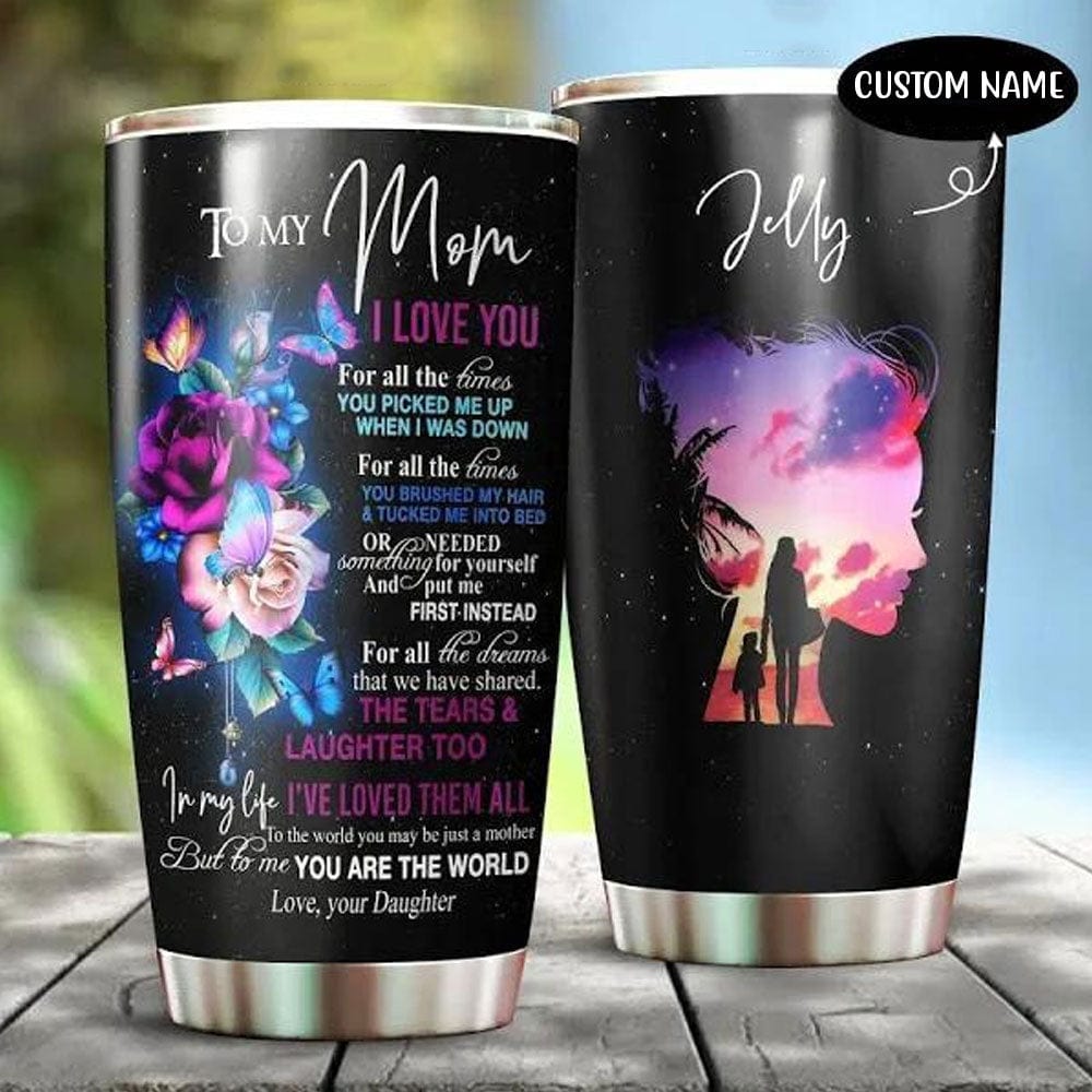 Vaso personalizado para el Día de la Madre con el texto "Te amo siempre, mamá"