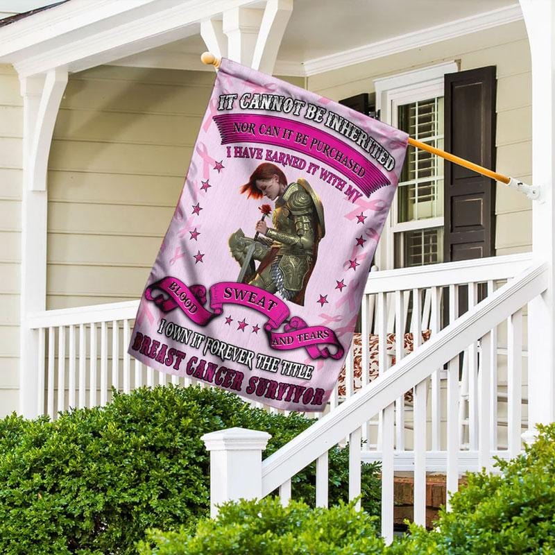 Blood Sweat And Tears, Breast Cancer Survivor, Breast Cancer Awareness Flag, House & Garden Flag