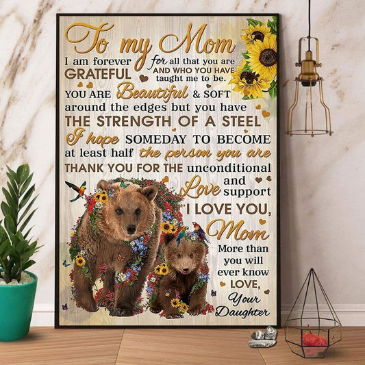 A mi mamá le estoy eternamente agradecida Póster del Día de la Madre, Lienzo