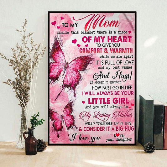 Póster para el Día de la Madre con la frase "A mi mamá, mariposa", lienzo