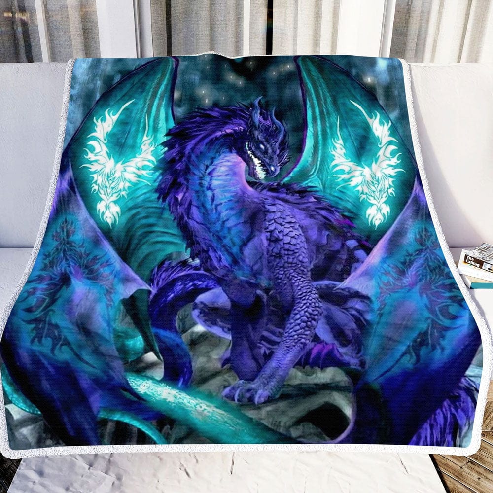 Flaming Dragon Fleece & Sherpa Blanket