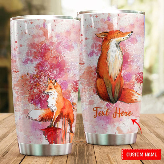 Vaso personalizado con forma de zorro y acuarela