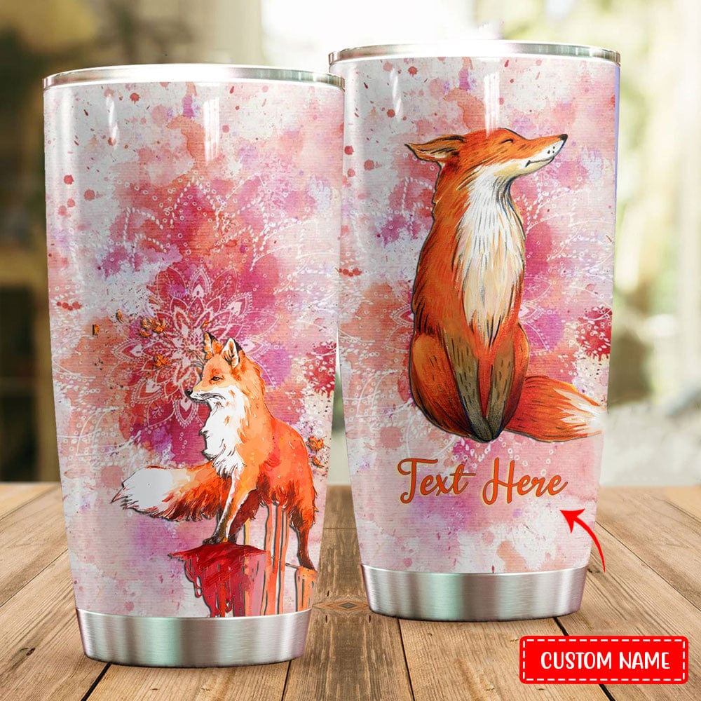 Personalized Watercolor Fox Fox Tumbler