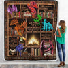 In A World Of Bookworms Be A Book Dragon Dragon Fleece & Sherpa Blanket