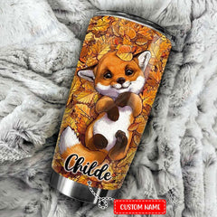 Hyturtle Personalized Fox Skinny Tumbler - Birthday Christmas Gifts For Fox  Lovers - Fox Gifts for Women - Animal Lover Gifts - Custom Name 20oz