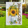 Welcome Garden Sunflower Art, Sunflower House, Garden Flag