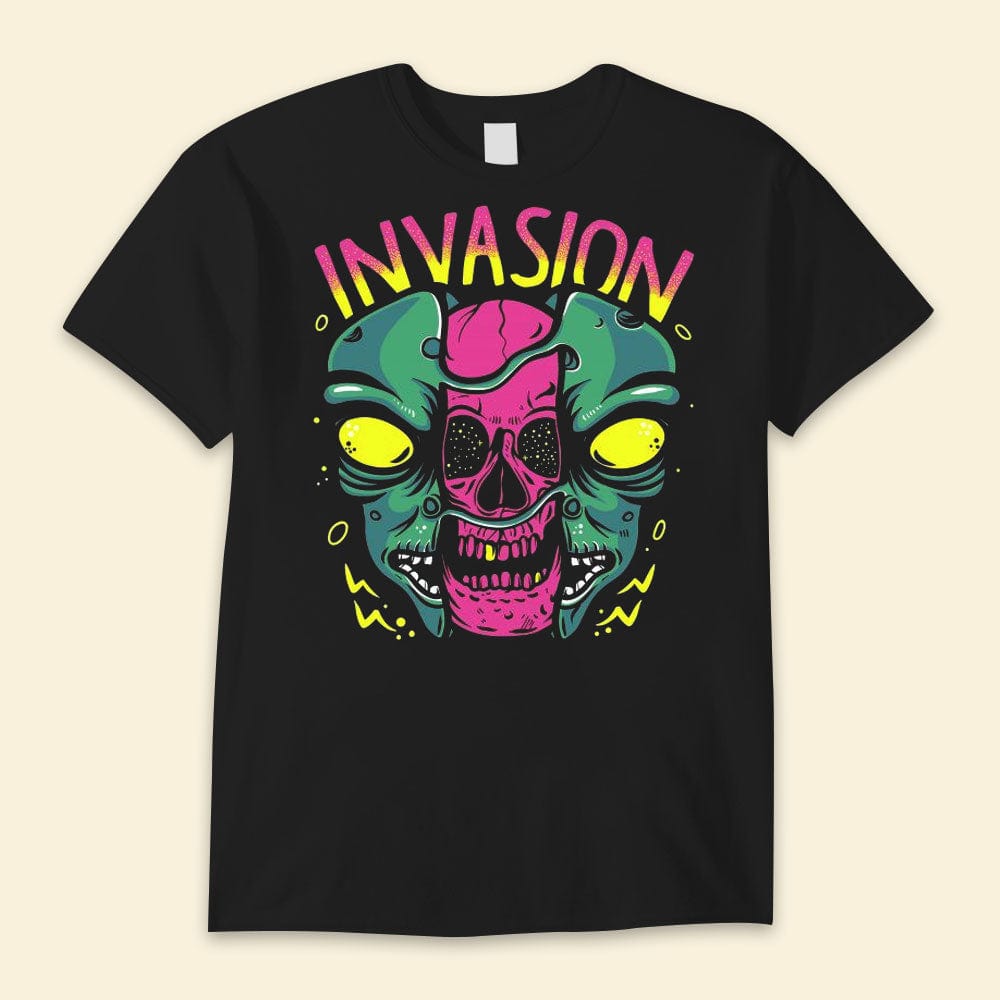 Camisetas de invasión de calaveras alienígenas