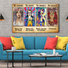 Be Strong Be Brave Be Humble Be Badass Girls Hippie Poster, Canvas
