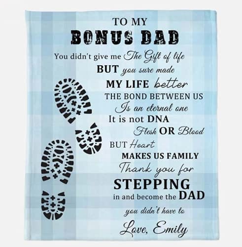 Personalized To My Bonus Dad, Step Dad Father's Day Blanket