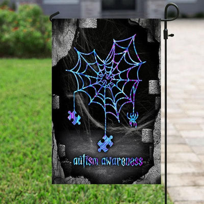 Halloween Spiderweb, Autism Awareness Flag, House & Garden Flag