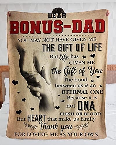 Dear Bonus Dad, Step Dad Father's Day Blanket