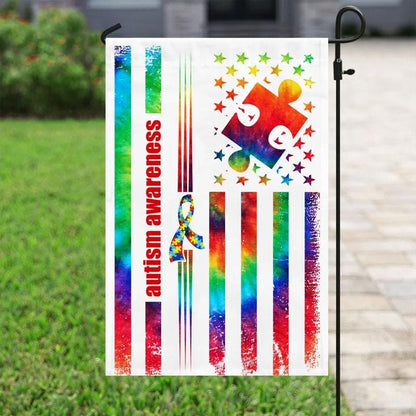 Cinta teñida con piezas de rompecabezas, bandera de concienciación sobre el autismo, bandera para casa y jardín