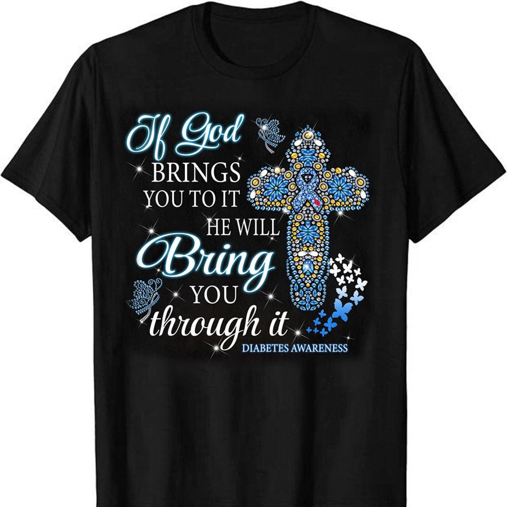 Diabetes Awareness T-Shirt, If Challenges Arise, Strength Will Guide You Through, T1D Shirts, Health Awareness Apparel