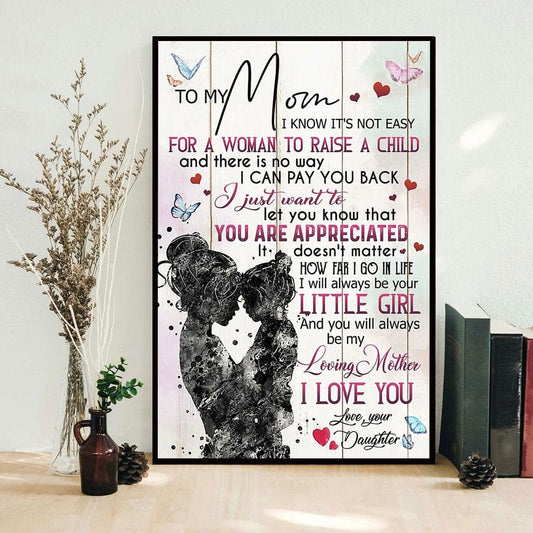 A mi mamá, si pudiera darte una cosa Póster del Día de la Madre, lienzo