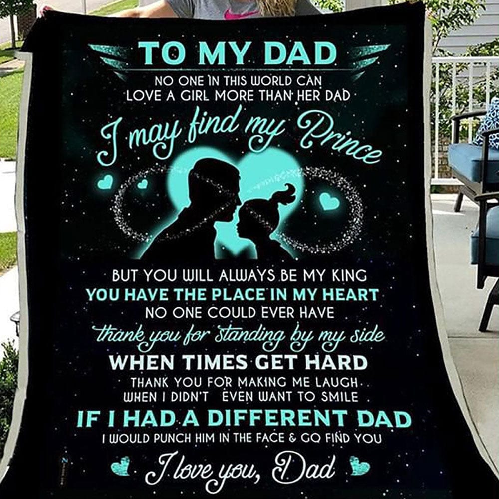 To My Dad No One In This World Can Love A Girl More Than Her Dad Fleece & Sherpa Blanket