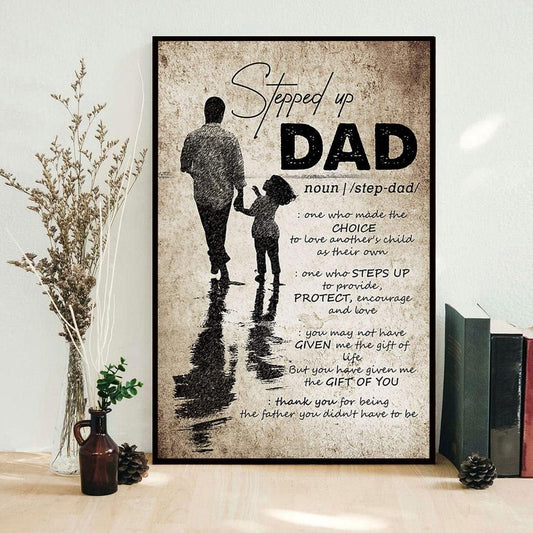 Póster del Día del Padre Stepped Up Dad, lienzo