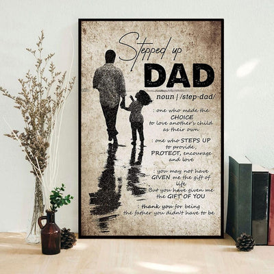 Stepped Up Dad Father's Day Poster, Canvas
