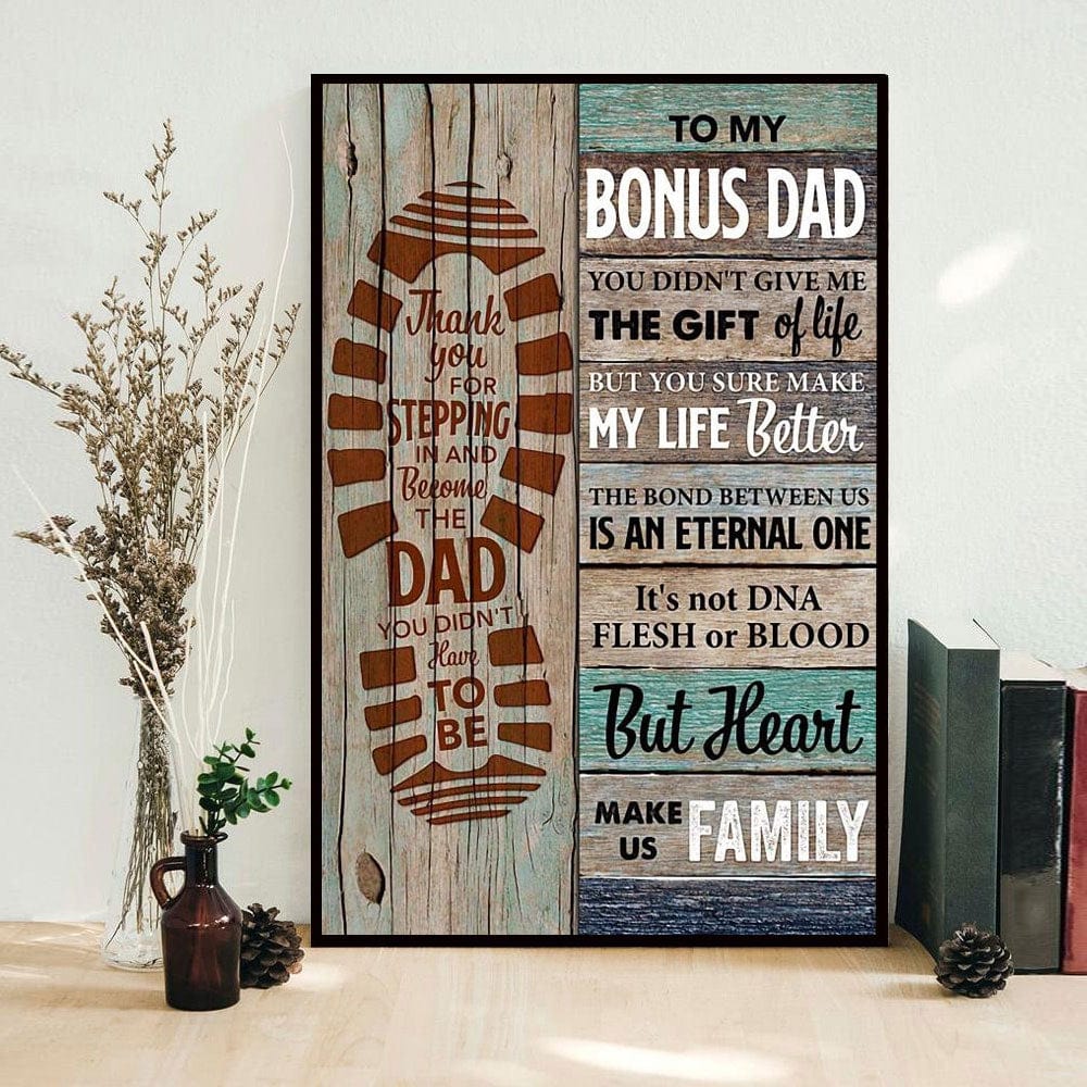 To My Bonus Dad Father's Day Poster, Canvas