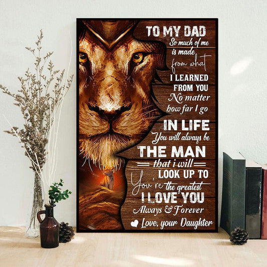 Para mi papá, tanto de mí Póster del Día del Padre, Lienzo
