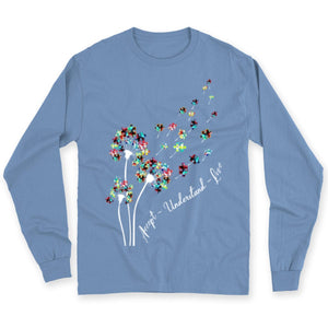 Accept Understand Love, Puzzle Piece Dandelion Autism Acceptance Awareness Shirt