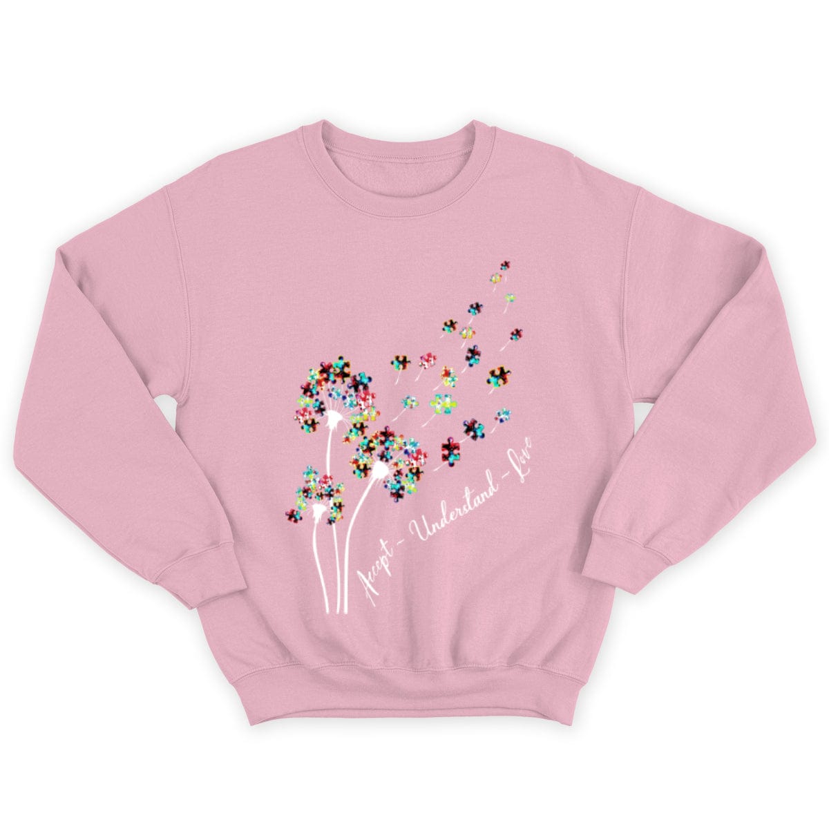 Camiseta de concienciación sobre la aceptación del autismo, aceptar, comprender, amar, pieza de rompecabezas, diente de león