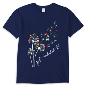 Accept Understand Love, Puzzle Piece Dandelion Autism Acceptance Awareness Shirt