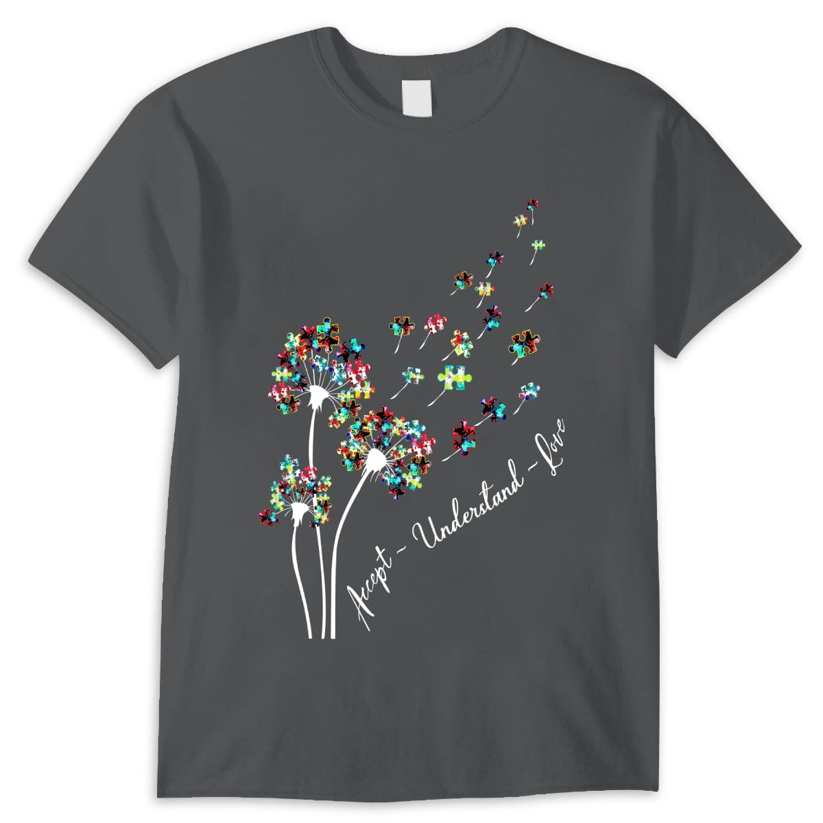 Accept Understand Love, Puzzle Piece Dandelion Autism Acceptance Awareness Shirt
