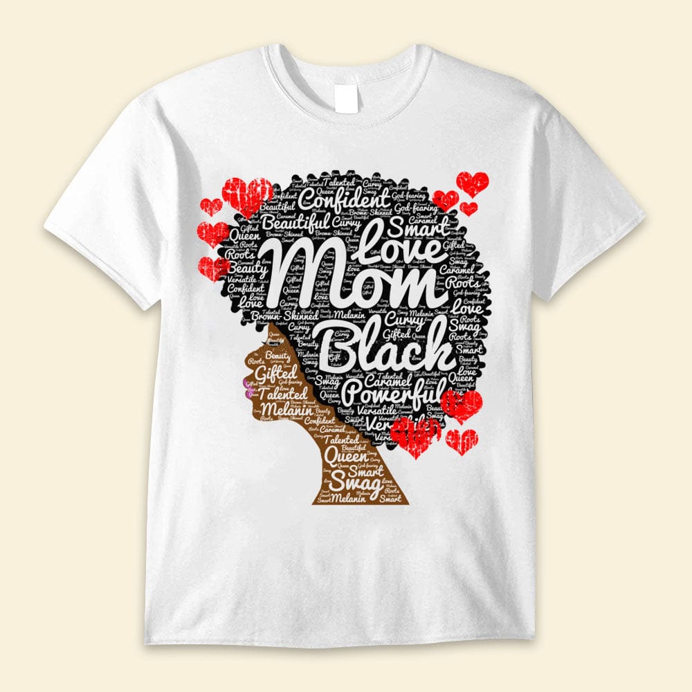 Camisetas negras con el mensaje "Amo a mamá" Feliz Día de la Madre