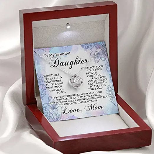 Daughter Necklace From Mom - To My Beautiful Daughter Love Knot Necklace