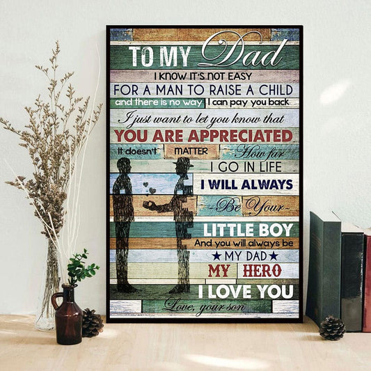 Póster del Día del Padre para mi papá, lienzo