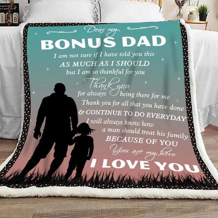 Dear My Bonus Dad, Step Dad Father's Day Blanket