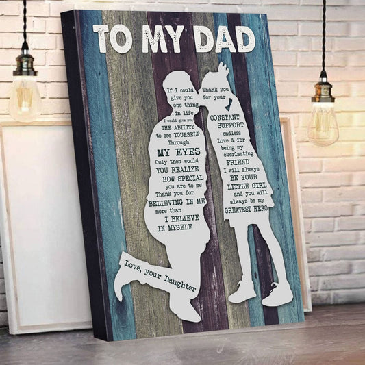 Póster en lienzo para el Día del Padre con el amor de mi hija para mi papá