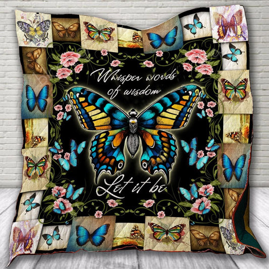 Manta de polar y sherpa Let It Be Butterfly