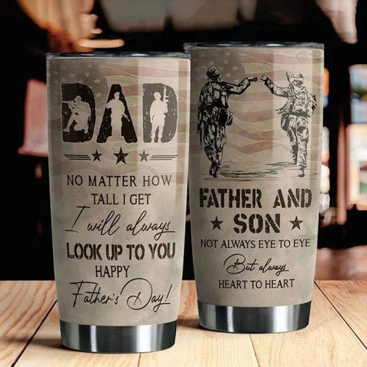 Vaso para el día del padre, padre e hijo