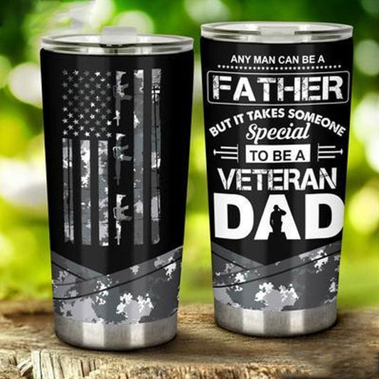 Vaso para el día del padre, papá veterano