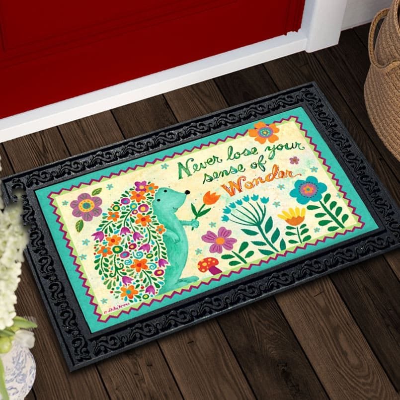 Never Lose Your Sense Of Wonder Hedgehog Doormat