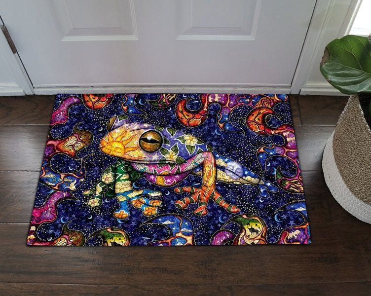 Hippie Peace Frog  Hippie Doormat