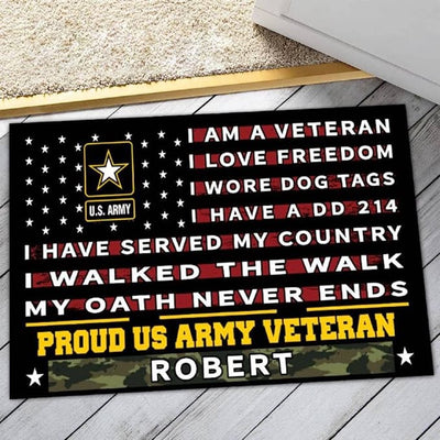Personalized Veteran Doormat