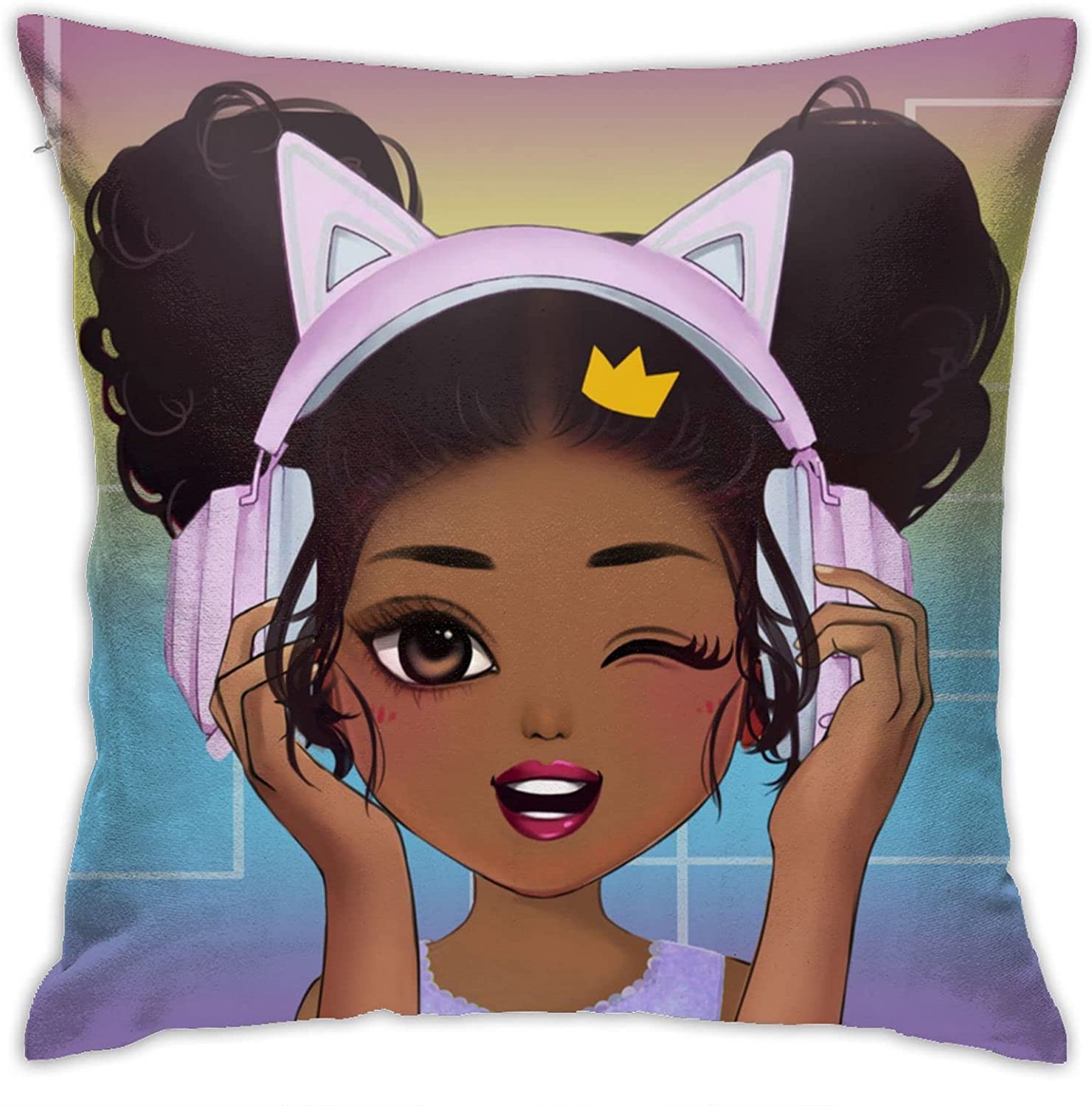 Black Girl Love Music African American Pillow