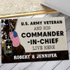 Us Army Veteran and His Commander in Chief Doormat, Personalized Doormat