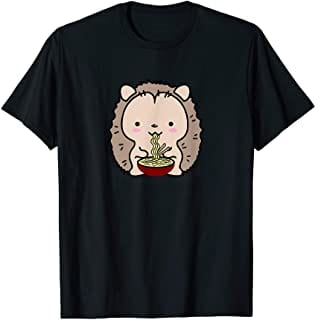 Camiseta de erizo comiendo sopa de fideos ramen