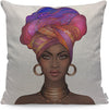 Pretty Black Woman With Glossy Lips And Turban African American Pillow