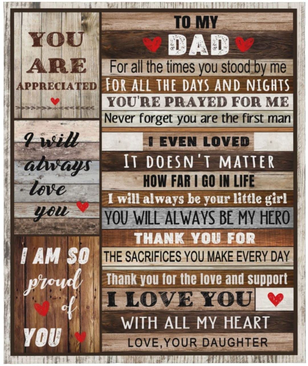 To My Dad Love From Daughter Father's Day Blanket