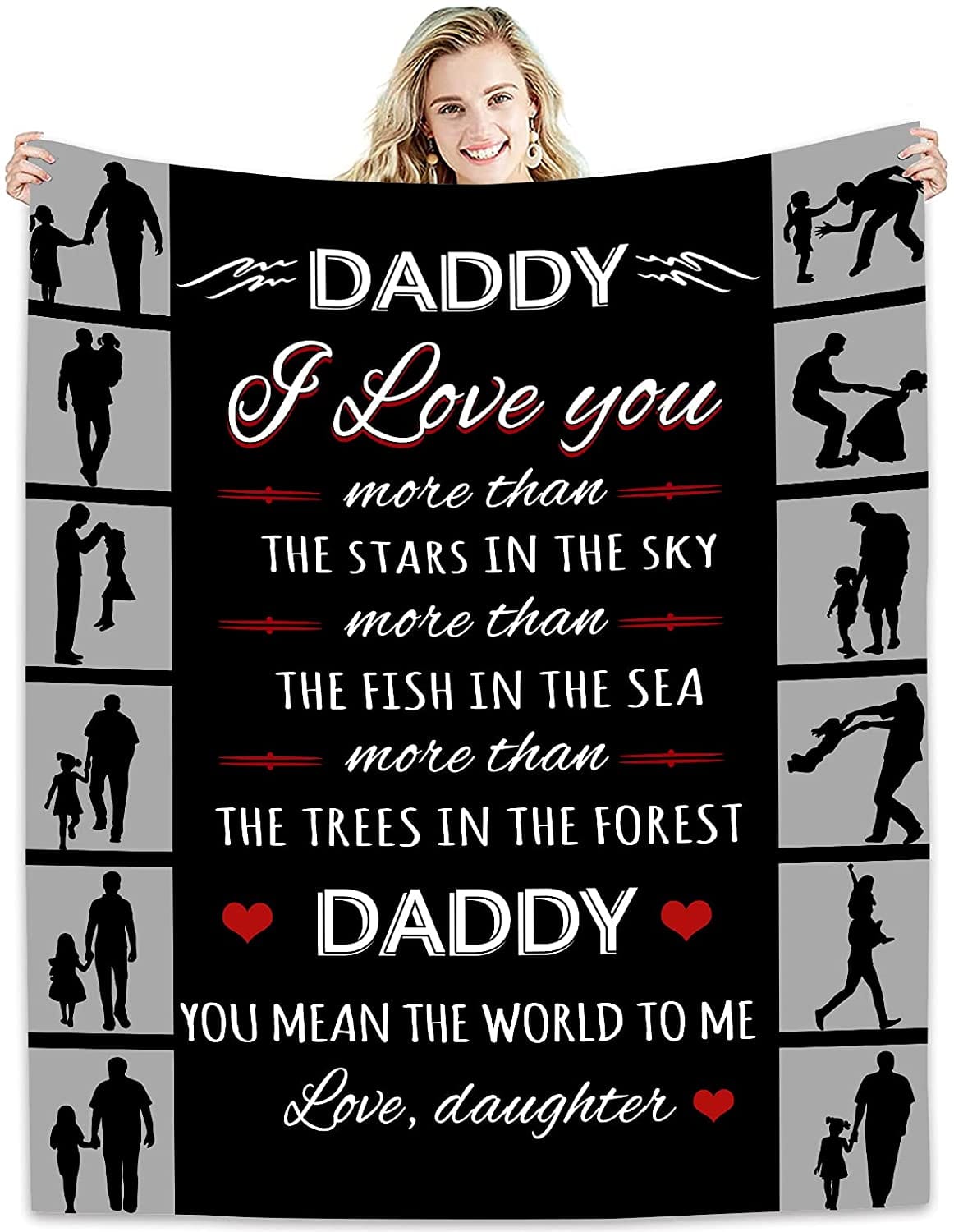 Daddy I Love You Gift From Daughter Father's Day Blanket