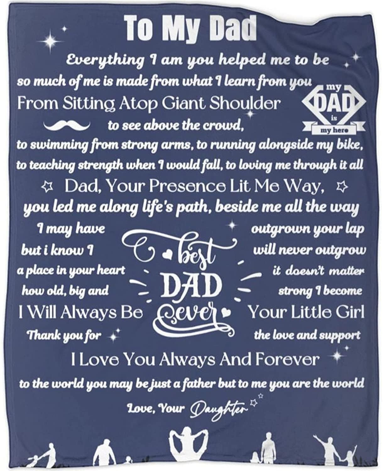 To My Dad Love From Daughter Father's Day Blanket