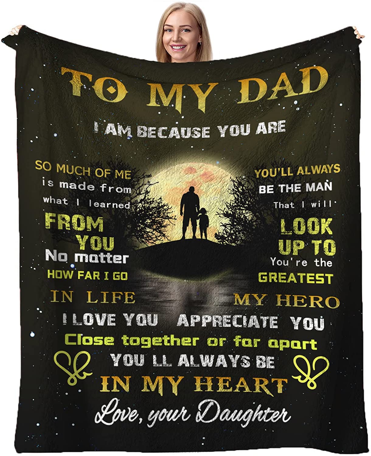 To My Dad Gift From Daughter Father's Day Blanket