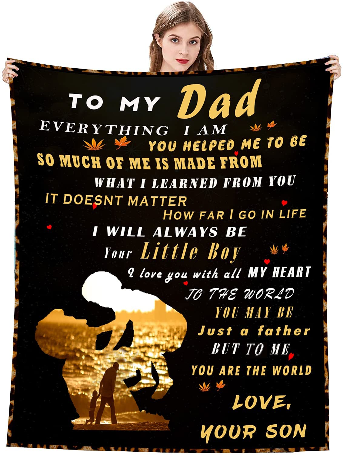 To My Dad Love From Son Father's Day Blanket